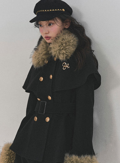 Snow Country Fur Collar Coat/Skirt DIA0755