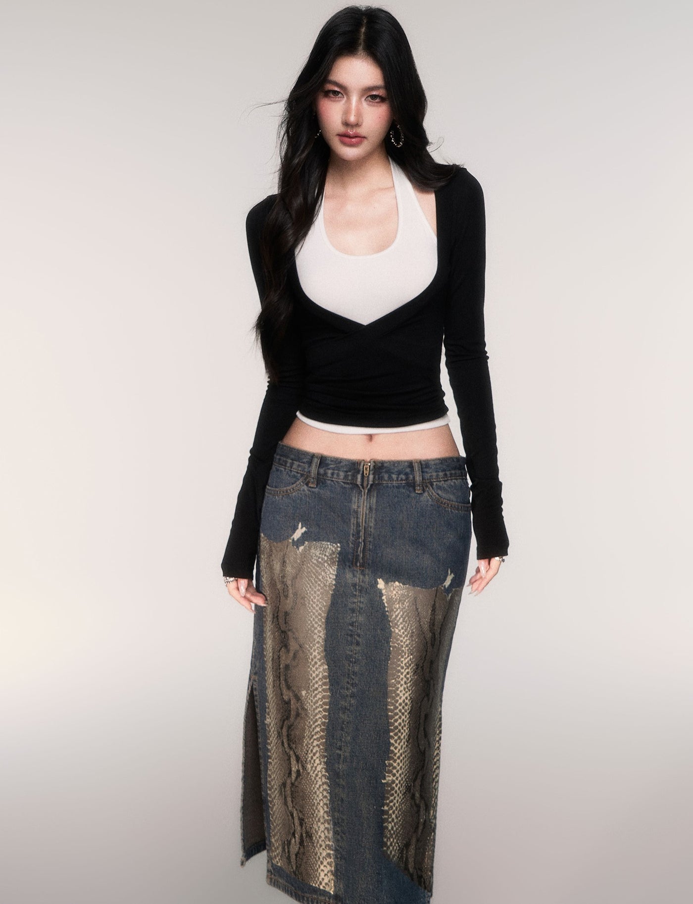 Two-Piece  Halter Neck T-Shirt LUL0204