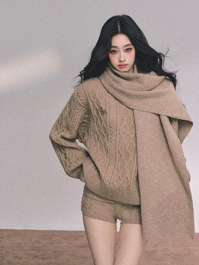 Cable Sweater/Scarf/Shorts DIA0621