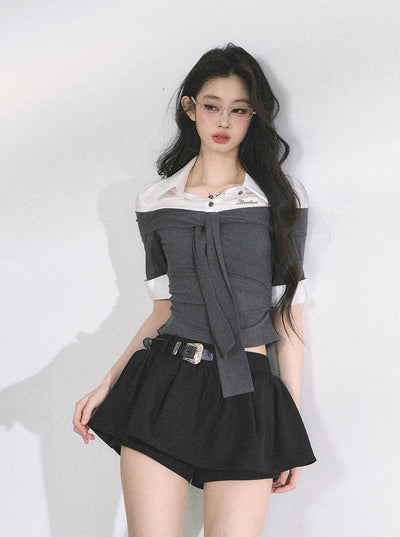 Short Sleeve Waist Slimming T-shirt DIA0496