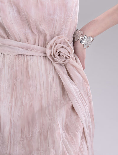 Small Flying Sleeve Pleated Dress COT0277