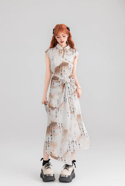 Ancient Style Design Smudged Dress KEI0075