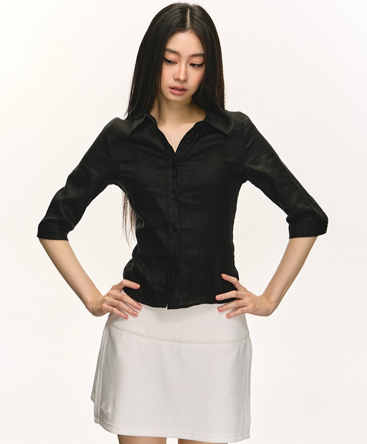 Linen Mid-sleeve Shirt ANA0052