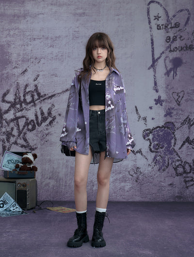 Purple Printed Shirt SAG0271