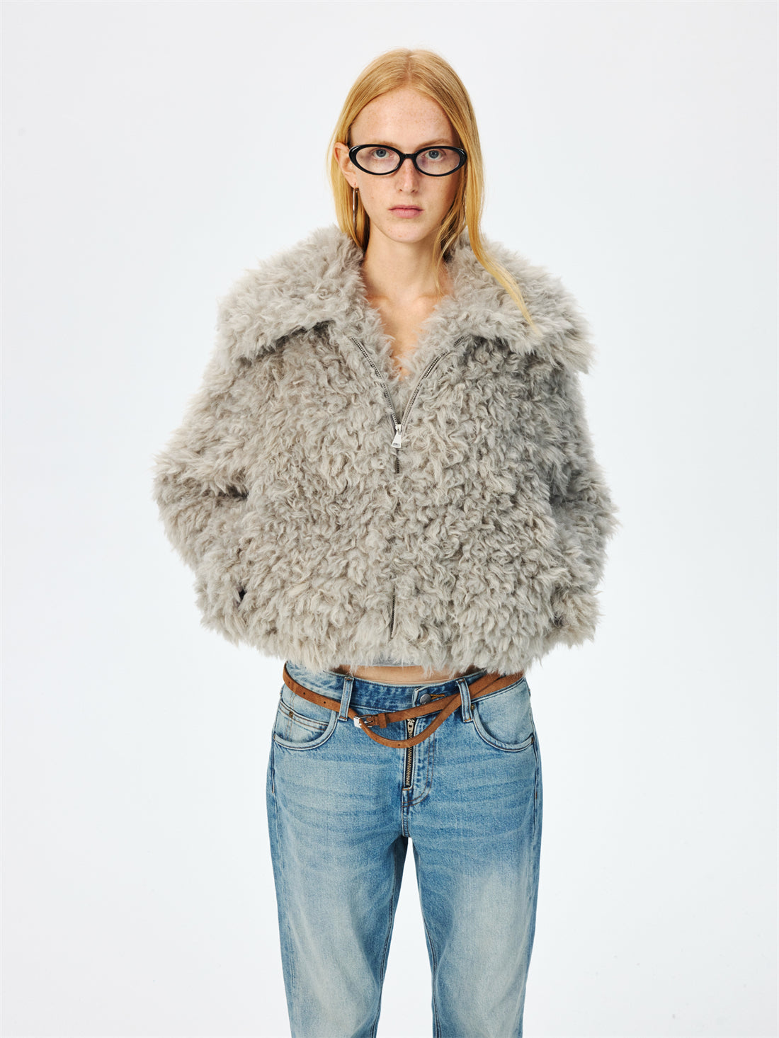 Large Lapel Eco-friendly Fur Short Coat CUR0266