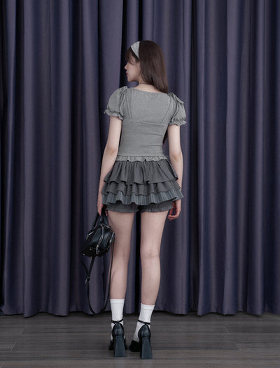 Gray Cake Skirt Pants SAG0262