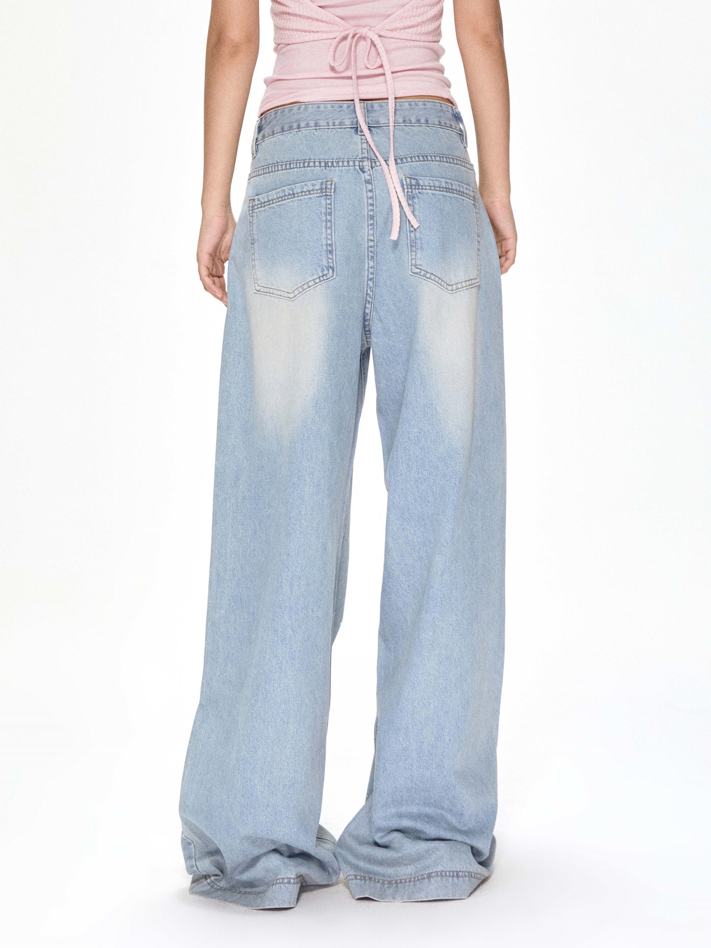 Rhinestone Low Waist Jeans APE0390