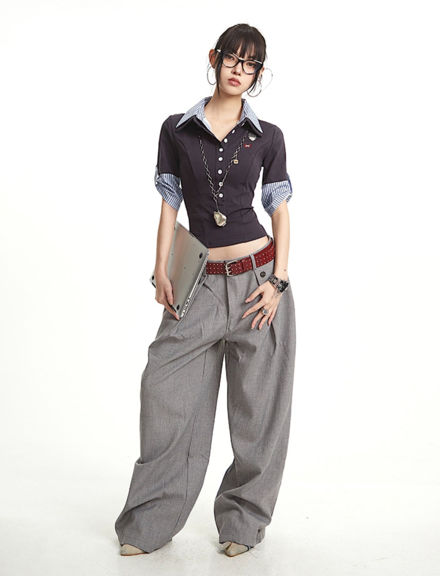 Classic Pleated Suit Wide-leg Pants UNC0267