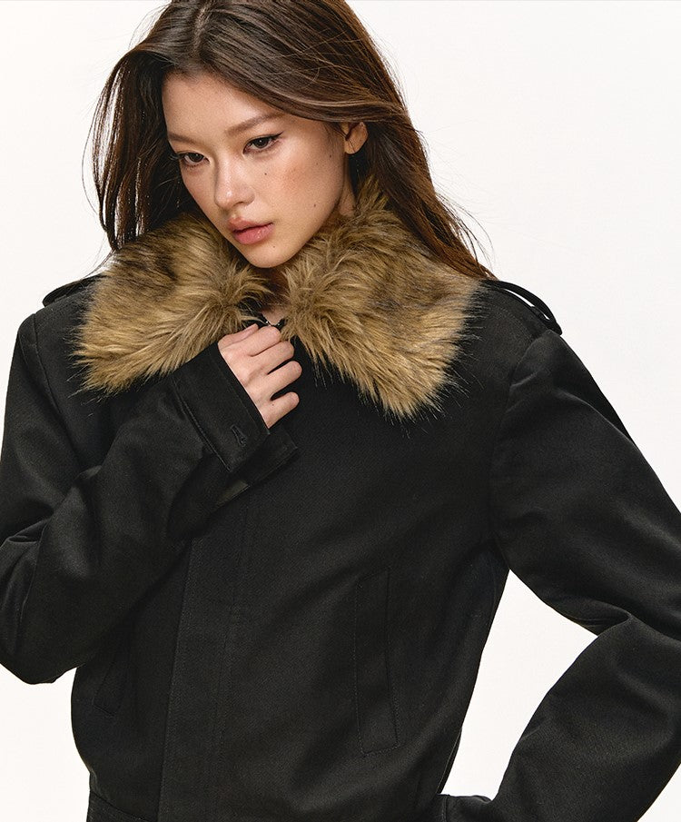 Fur-Collar Quilted Casual Short Jacket ANA0085