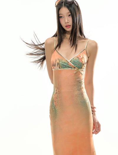 Leopard Print Suspender Dress 4MU0112