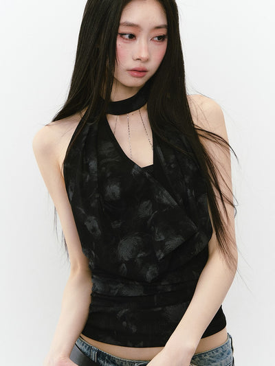 Knitted Top/Halter Neck Top/Jeans VIA0295