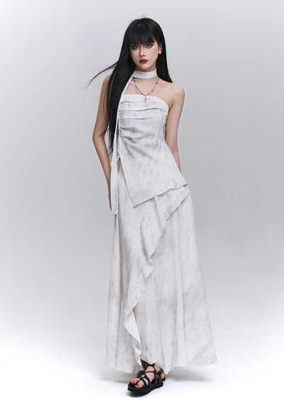 White Artistic Tube Top/Skirt LAD0209