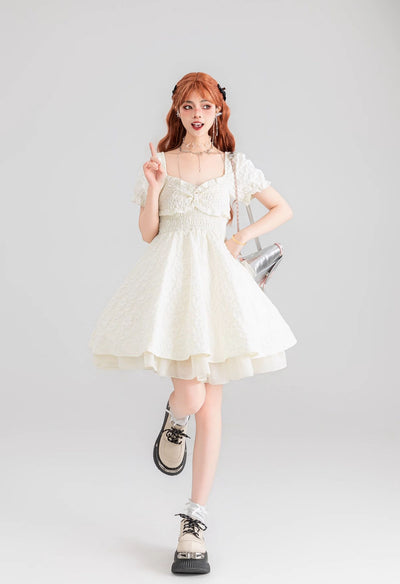 Floral White Waist Princess Dress KEI0071