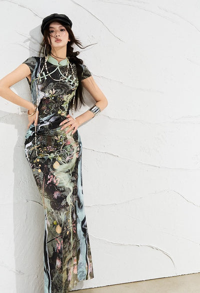 Forest River Printed Dress OFA0253