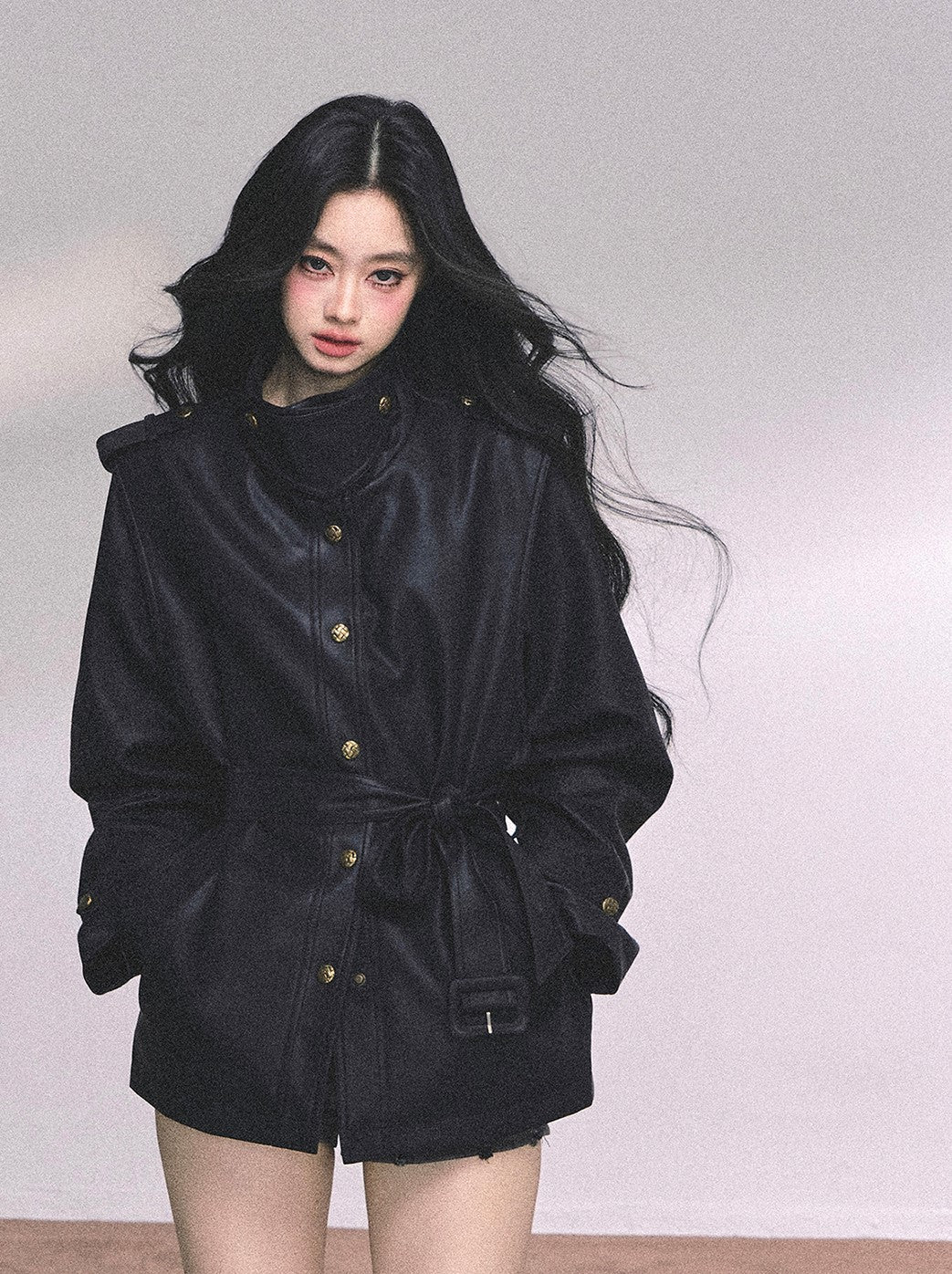 American Style Leather Stand Collar Jacket DIA0653