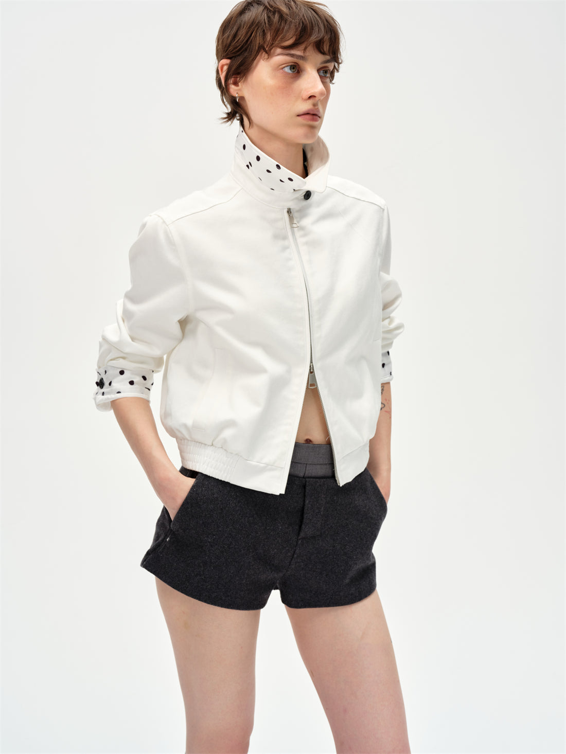 Retro Polka Dot White Jacket CUR0252