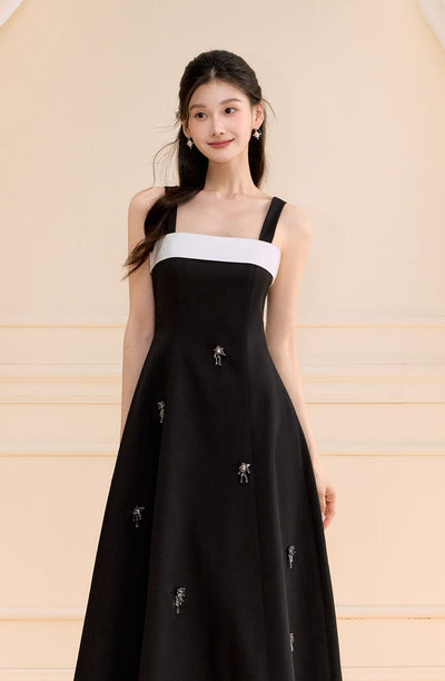 Swing A-line Long Suspender Dress OSH0156