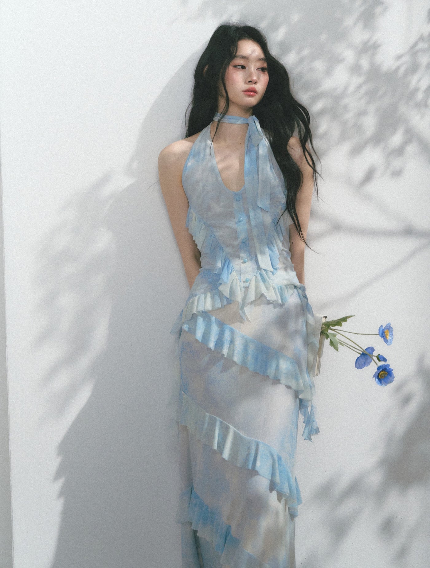 Mint Blue Halter Top/Long Skirt SAL0165