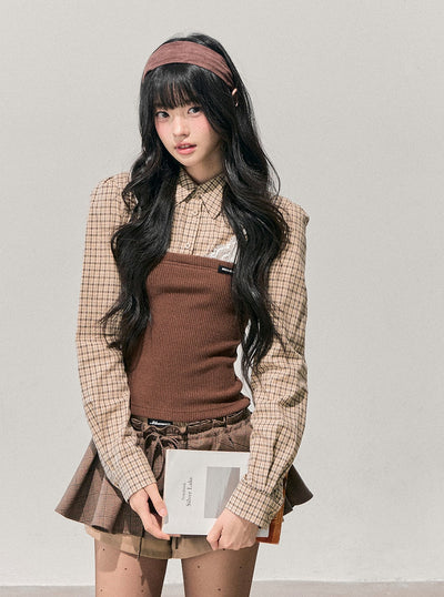 Faux Three-Piece Plaid Shirt DIA0762