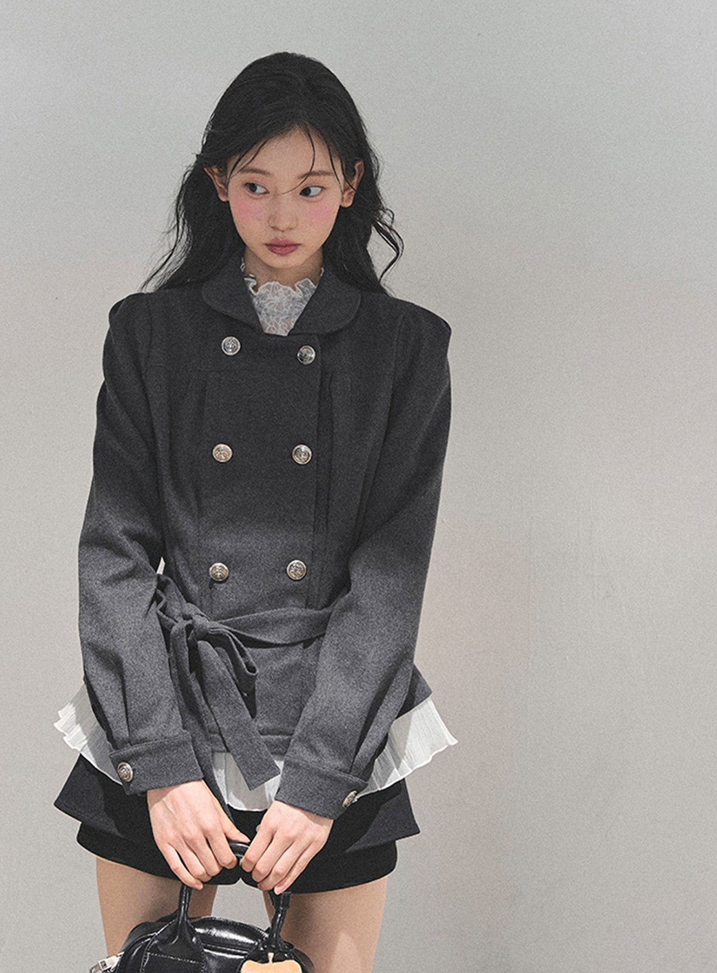 Gray French Style Suit Jacket DIA0764