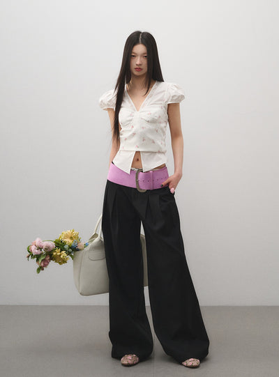 Low Waist Wide Leg Suit Pants LAL0166