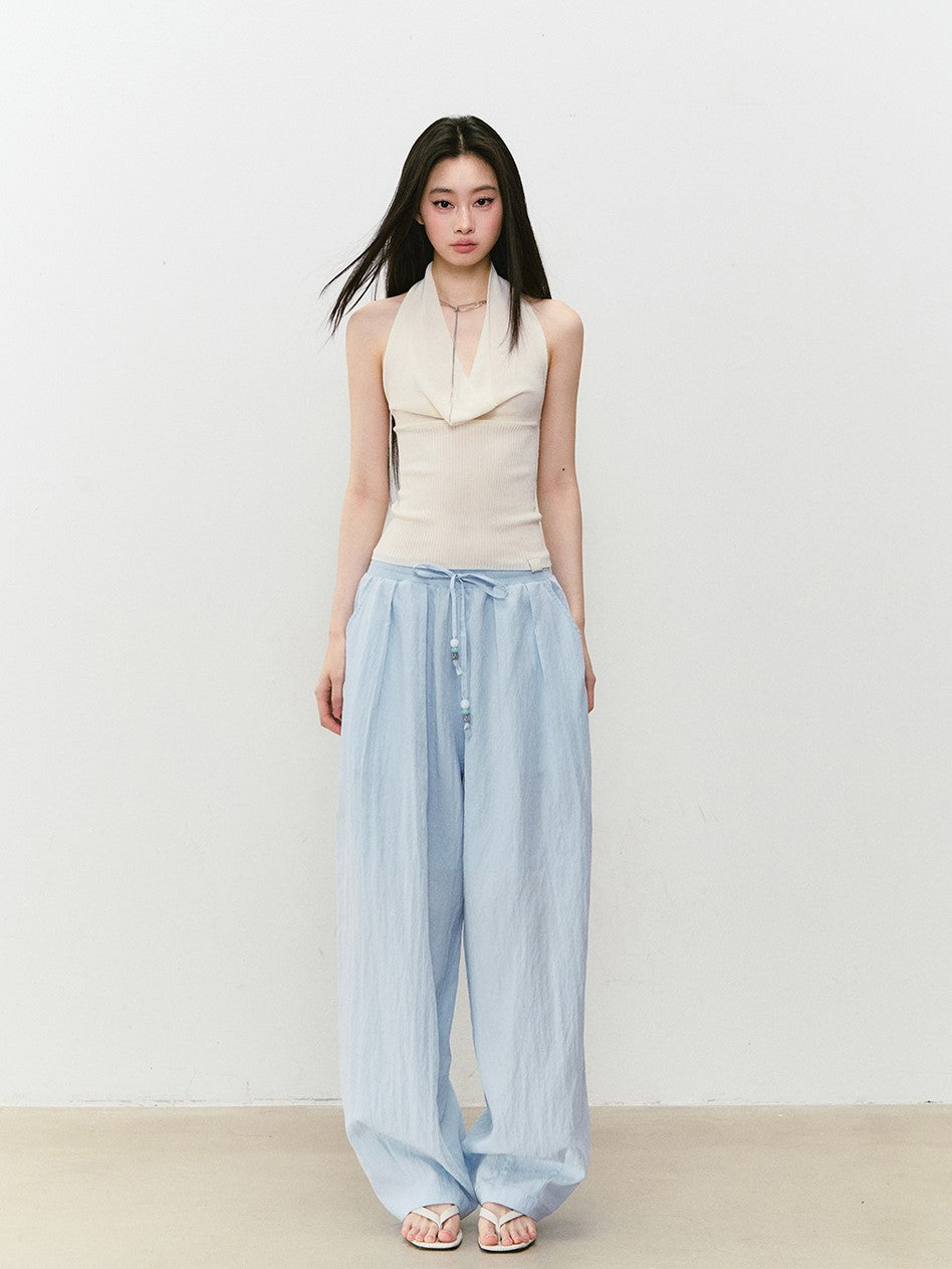 Beaded Drawstring Casual Pants VIA0327
