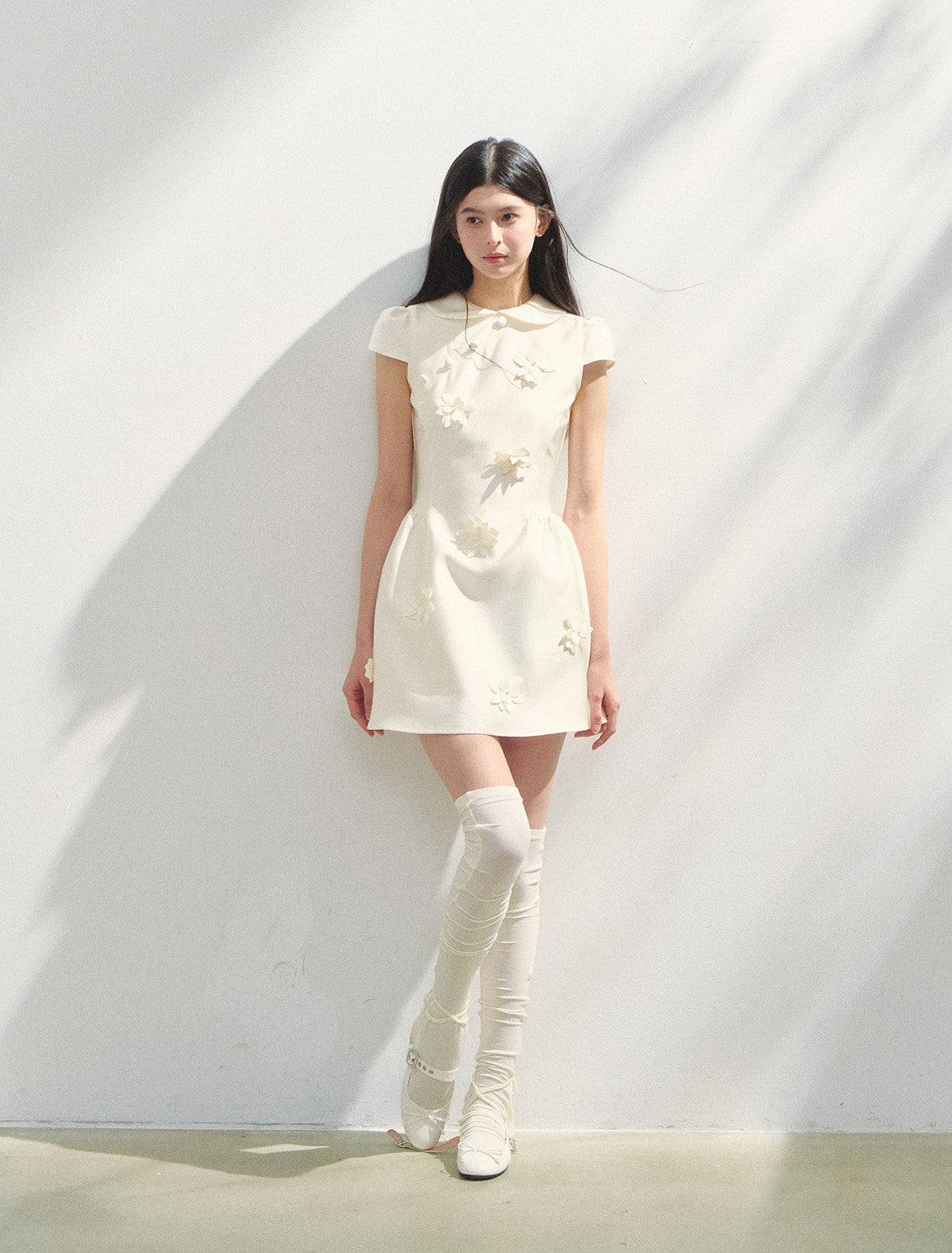 Doll Collar Flower Puffy Dress SUN0146