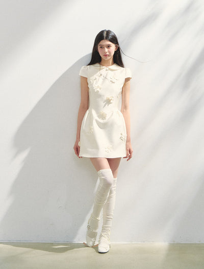 Doll Collar Flower Puffy Dress SUN0146
