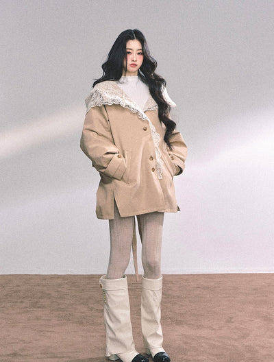 Hooded Lace Trench Jacket DIA0650