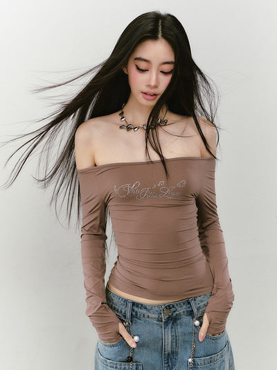 One-shoulder Long-sleeved T-shirt VIA0337