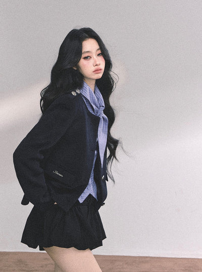 French Suit Navy Jacket DIA0637