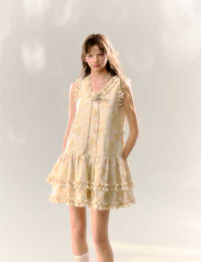 Flower Fairy Sleeveless Suspender A-line Dress SUN0066