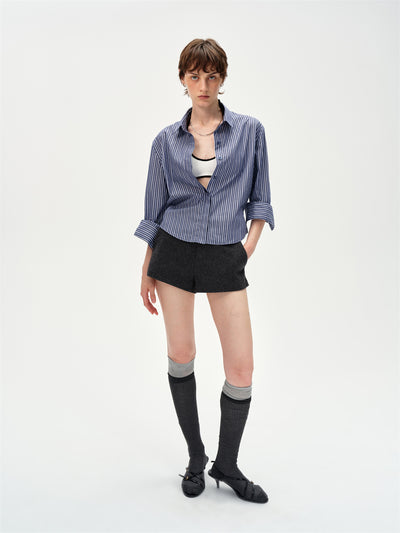 Dropped Shoulders Striped Shirt CUR0249