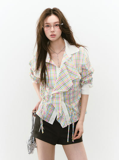 Layered Sunshade Short Shirt VIA0243