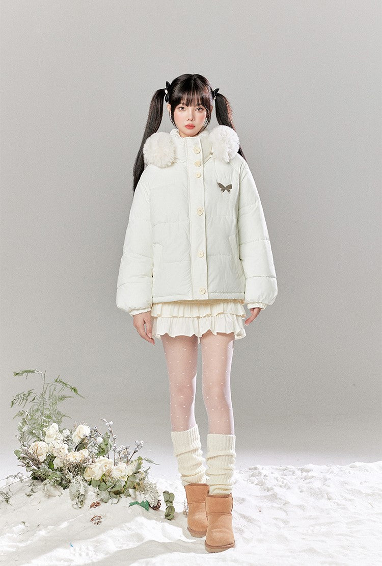 Soft Hooded Cotton Bread Jacket/Cake Skirt TBI0040