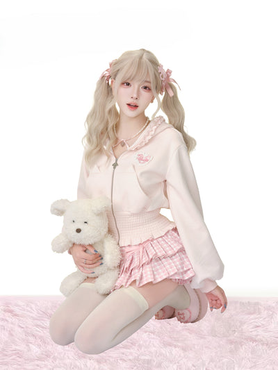 Pink Short Jacket/Plaid Cake Skirt SER0200