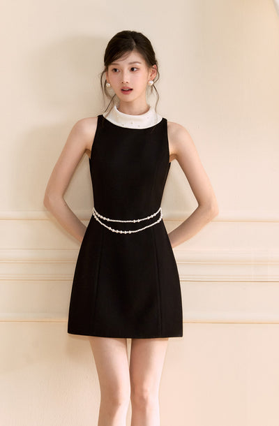 Black Waist Sleeveless Dress OSH0147