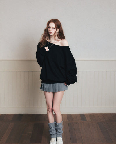 Lazy Off-shoulder Sweatshirt LUL0177