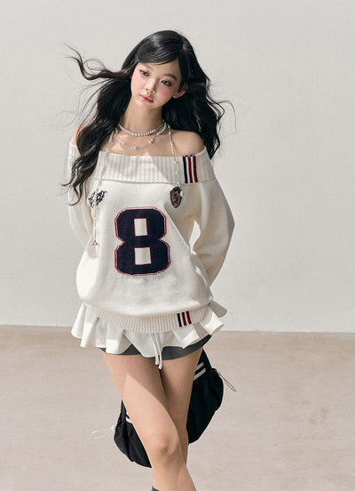 Off-Shoulder Casual Design Sweater DIA0758