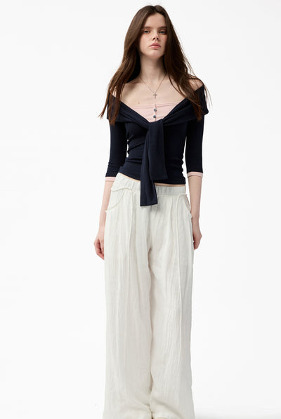 Henley Collar Faux Two-Piece T-shirt 4MU0151