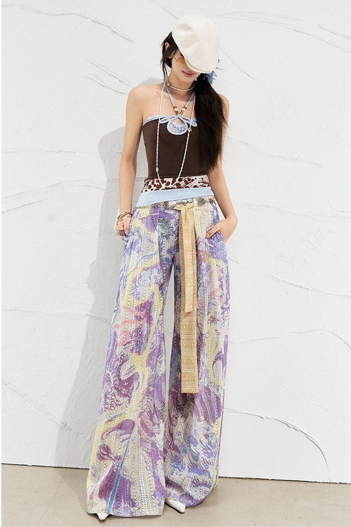 Natural Gauze Printed Pants OFA0255