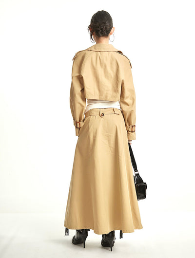 Retro Short Trench Coat+Skirt UNC0278