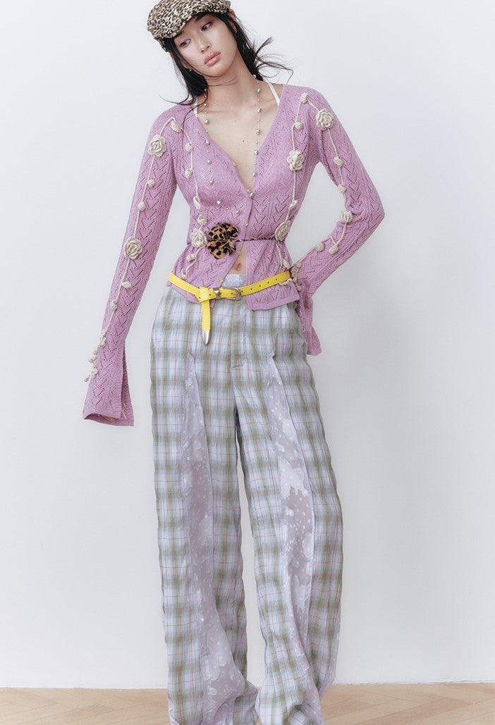 Crochet Flower Knit Cardigan OFA0283