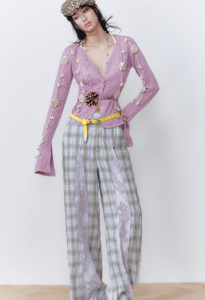 Crochet Flower Knit Cardigan OFA0283
