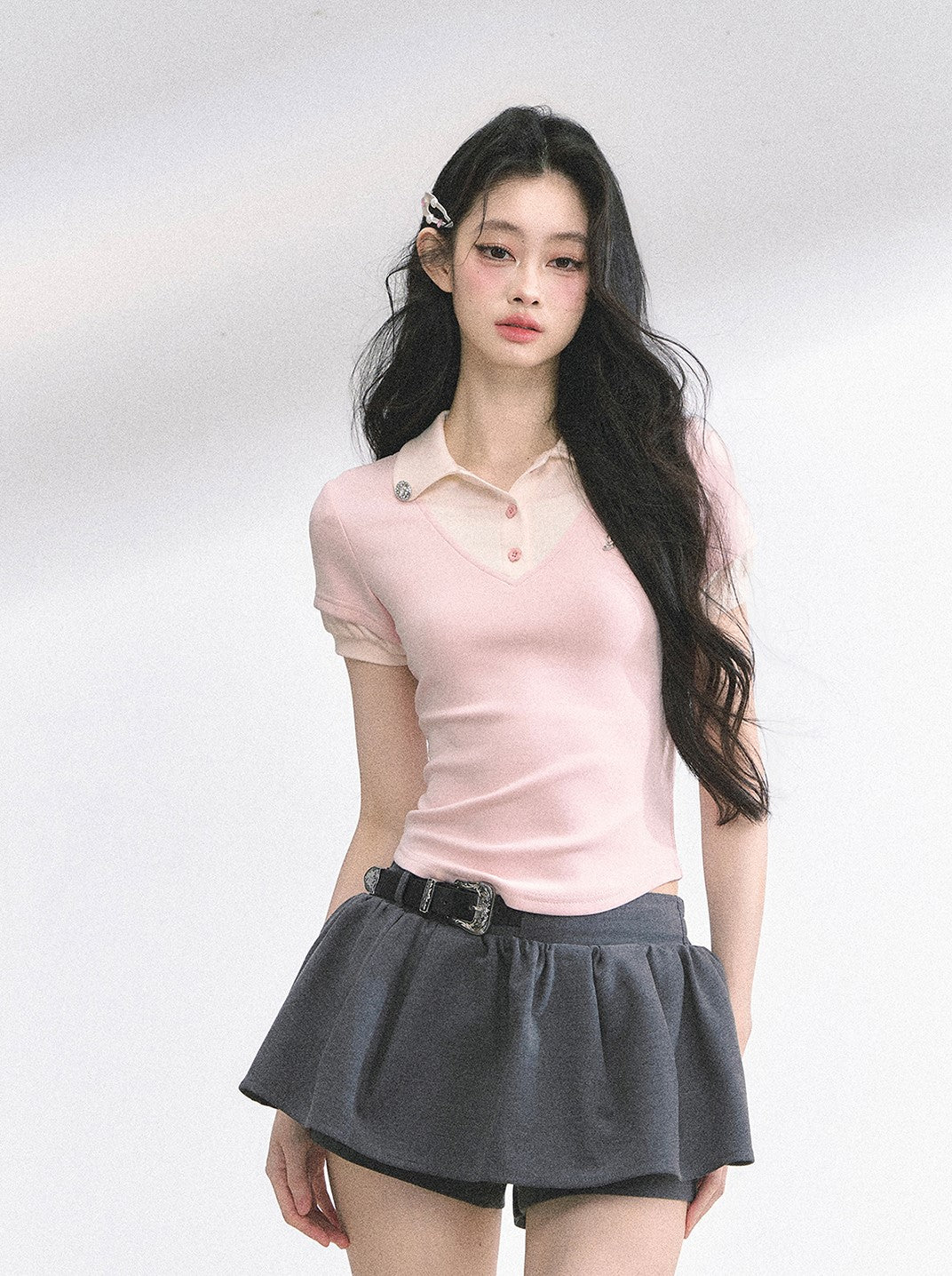 Fake Two-piece Short-sleeved T-shirt DIA0500