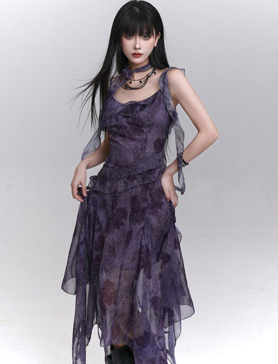 Purple Strap Suspender Dress LAD0220