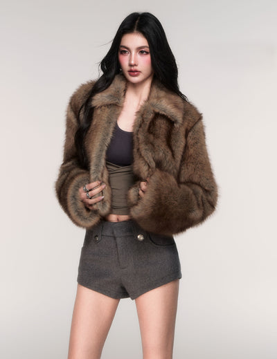 Short Eco-Friendly Fur Coat LUL0210