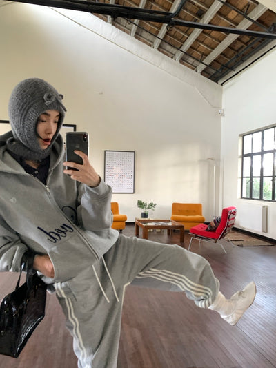 Patchwork Fleece Sweatpants AOA0020