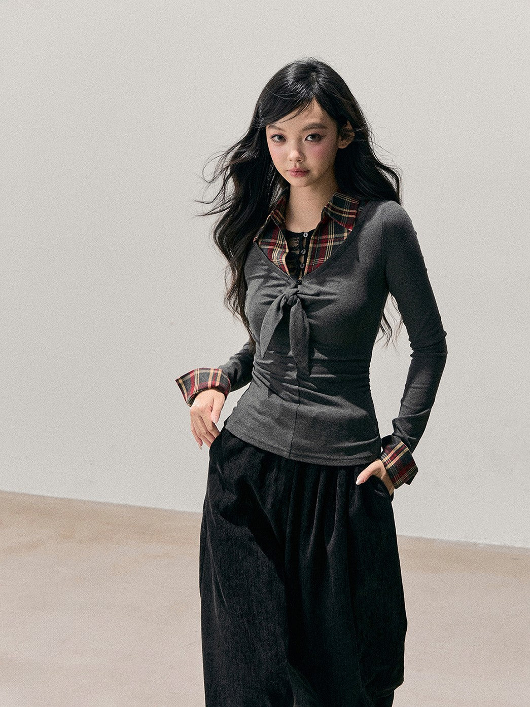 Faux Three-Piece Gray T-Shirt DIA0753