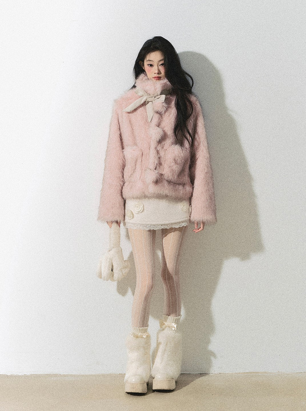 Cherry Blossom Milk Series Fur Pink Jacket DIA0246